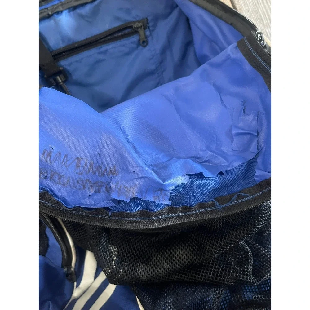 Adidas Soccer Backpack Royal Blue White Mesh Ball Pocket Sports Bag Vintage